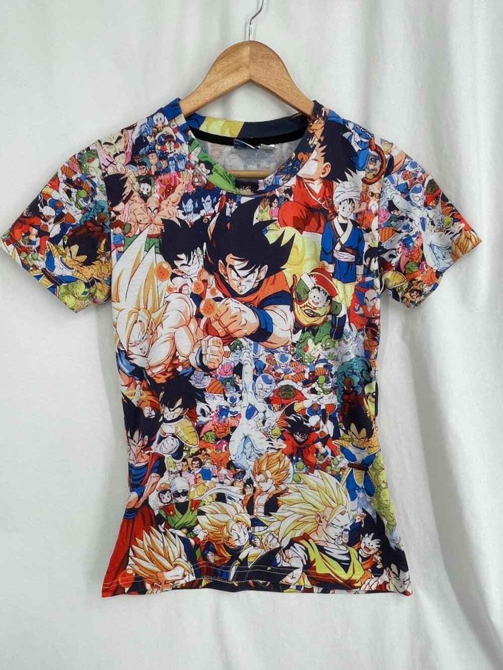 Mr. 1991INC&Miss 90 Brand Dragon Ball Z Collage of Characters Short Sleeve Shirt